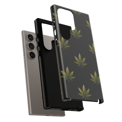 Cannabis Leaf Phone Case Green Weed Leaf Pattern Tough Protective Cover