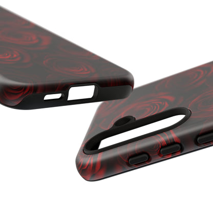 Dark Red Rose Phone Case – Gothic Floral Tough Case (iPhone, Samsung, Pixel)