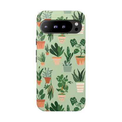 Plant Lover Phone Case | Cute Potted Plants Pattern | Botanical Aesthetic Tough Case