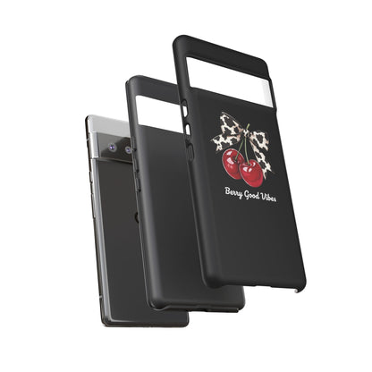 Cherry Cow Print Phone Case | Coquette Bow Aesthetic iPhone & Samsung Tough Case