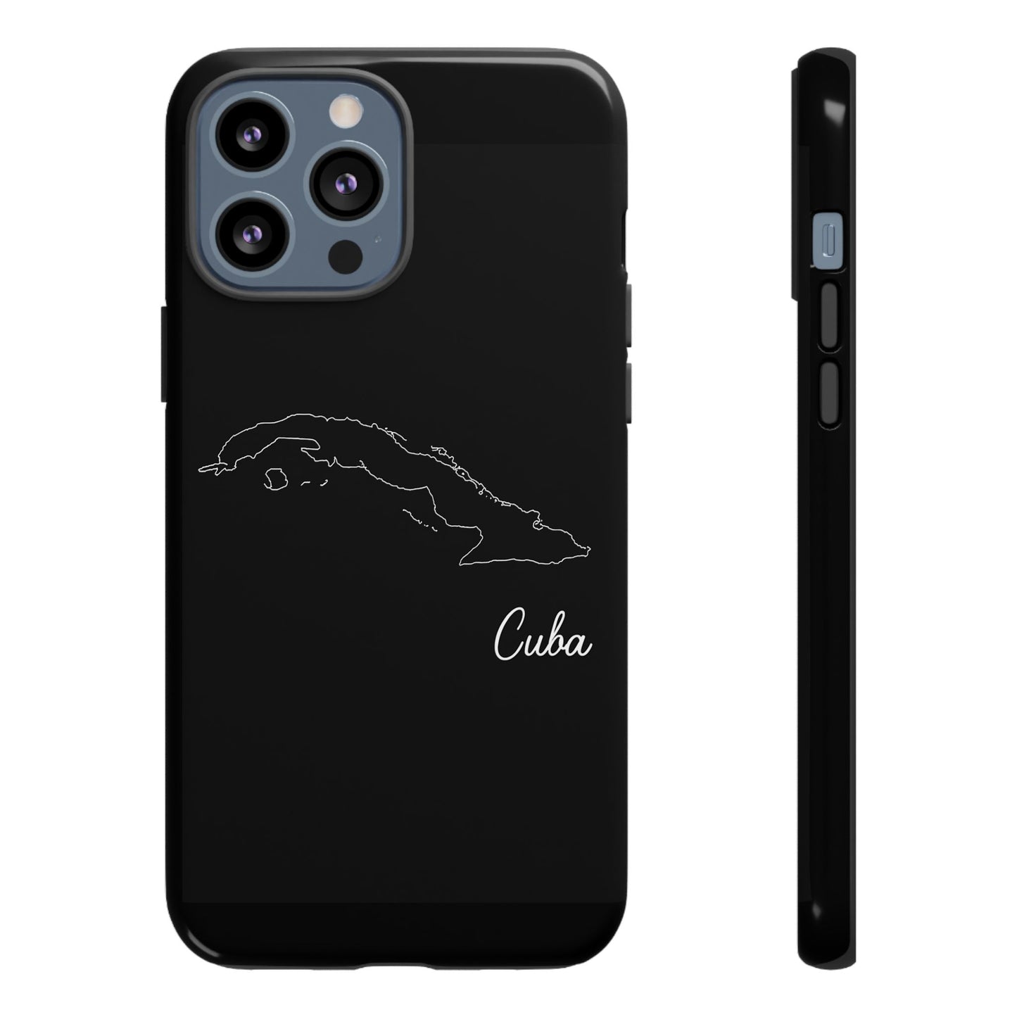 Cuba Outline Phone Case – Minimal Country Map Tough Case (iPhone, Samsung, Pixel)