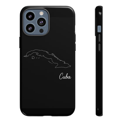 Cuba Outline Phone Case – Minimal Country Map Tough Case (iPhone, Samsung, Pixel)
