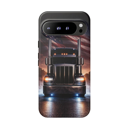 Semi Truck Phone Case American Flag Big Rig Trucker Gift iPhone Samsung