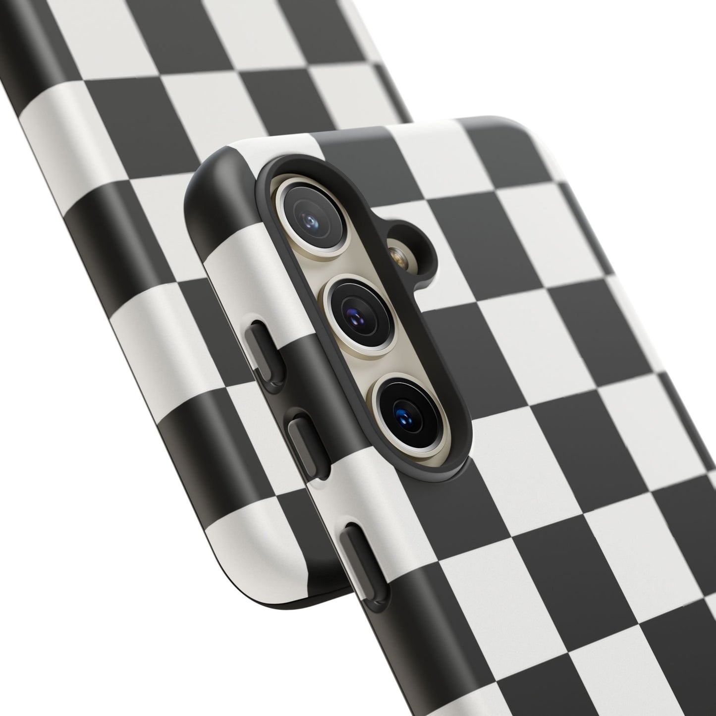 Black & White Checkerboard Phone Case – Classic Aesthetic Tough Protective Case