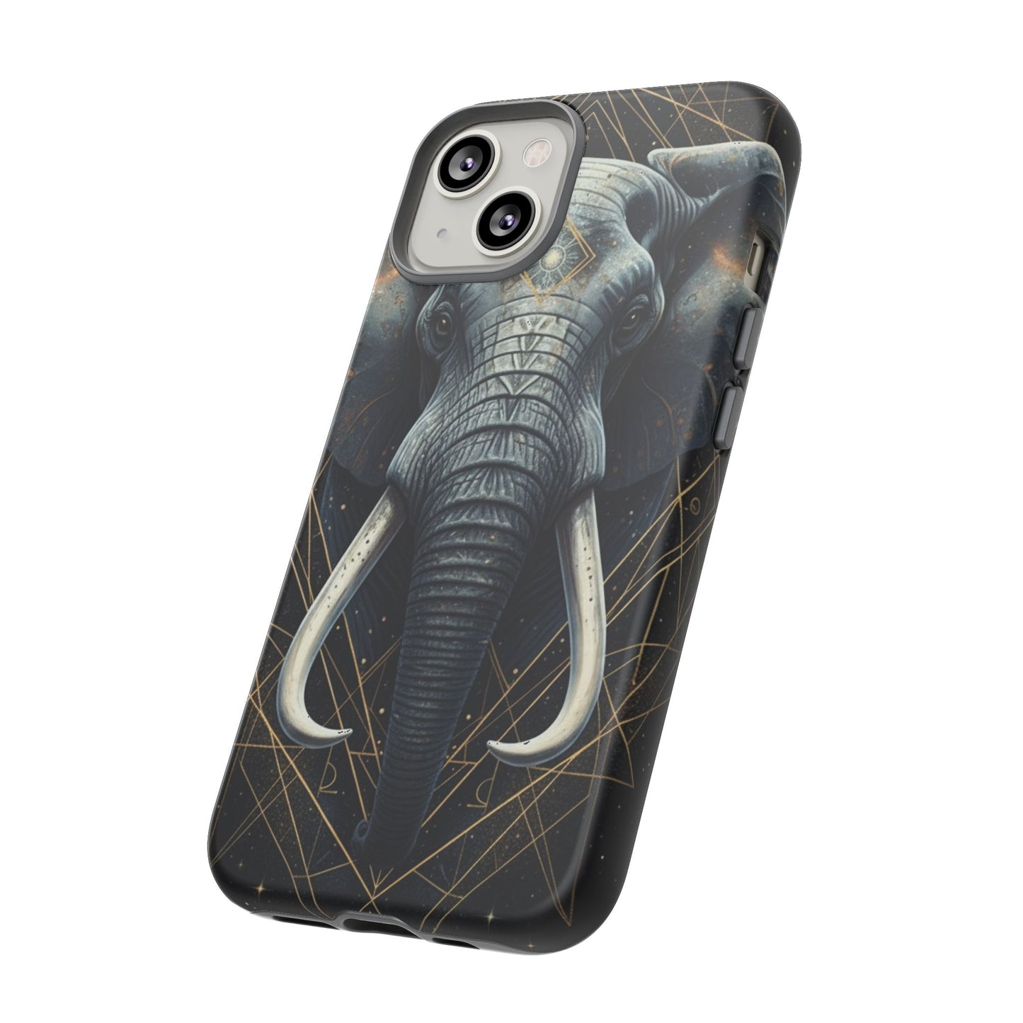 Elephant Mandala Phone Case – Black and Gold Spiritual Elephant Tough Protective Case
