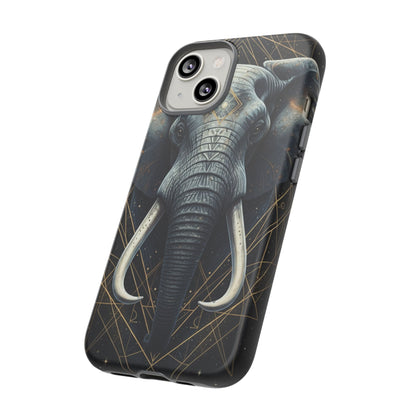 Elephant Mandala Phone Case – Black and Gold Spiritual Elephant Tough Protective Case