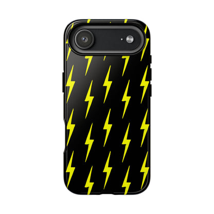 Yellow Lightning Bolt Tough Phone Case | Bold Electric Pattern Case for Iphone, Samsung Galaxy and Pixel