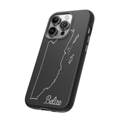 Belize Outline Phone Case – Minimal Country Map Tough Case (iPhone, Samsung, Pixel)