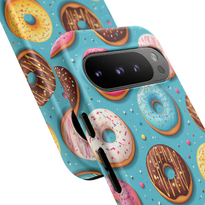 Cute Donut Pattern Phone Case – Colorful Sprinkles Dessert Design for Iphone, Samsung Galaxy and Pixel