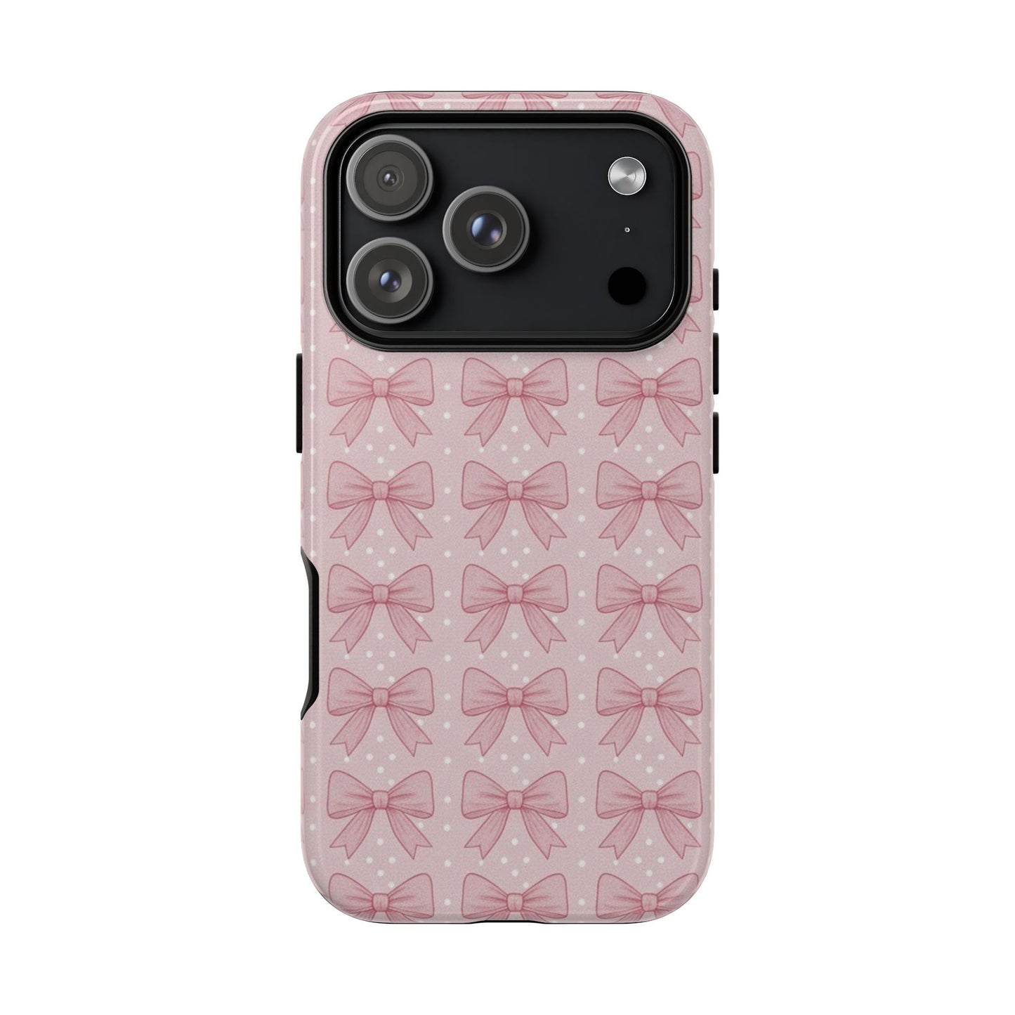 Pink Bow Pattern Phone Case – Soft Coquette Aesthetic Tough Case