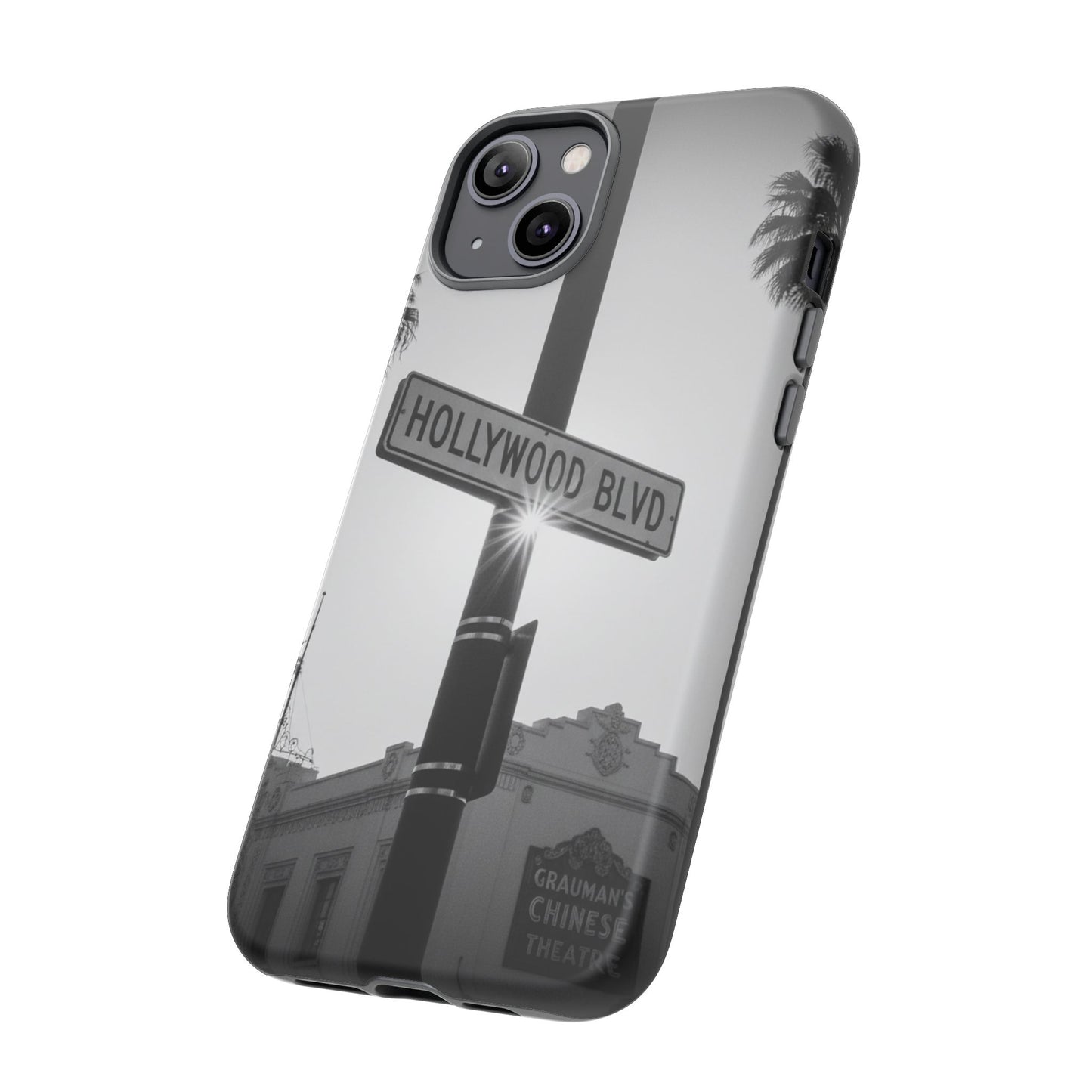 Hollywood Blvd Phone Case | Vintage Los Angeles Street Sign | Black & White LA Aesthetic