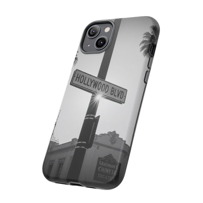 Hollywood Blvd Phone Case | Vintage Los Angeles Street Sign | Black & White LA Aesthetic