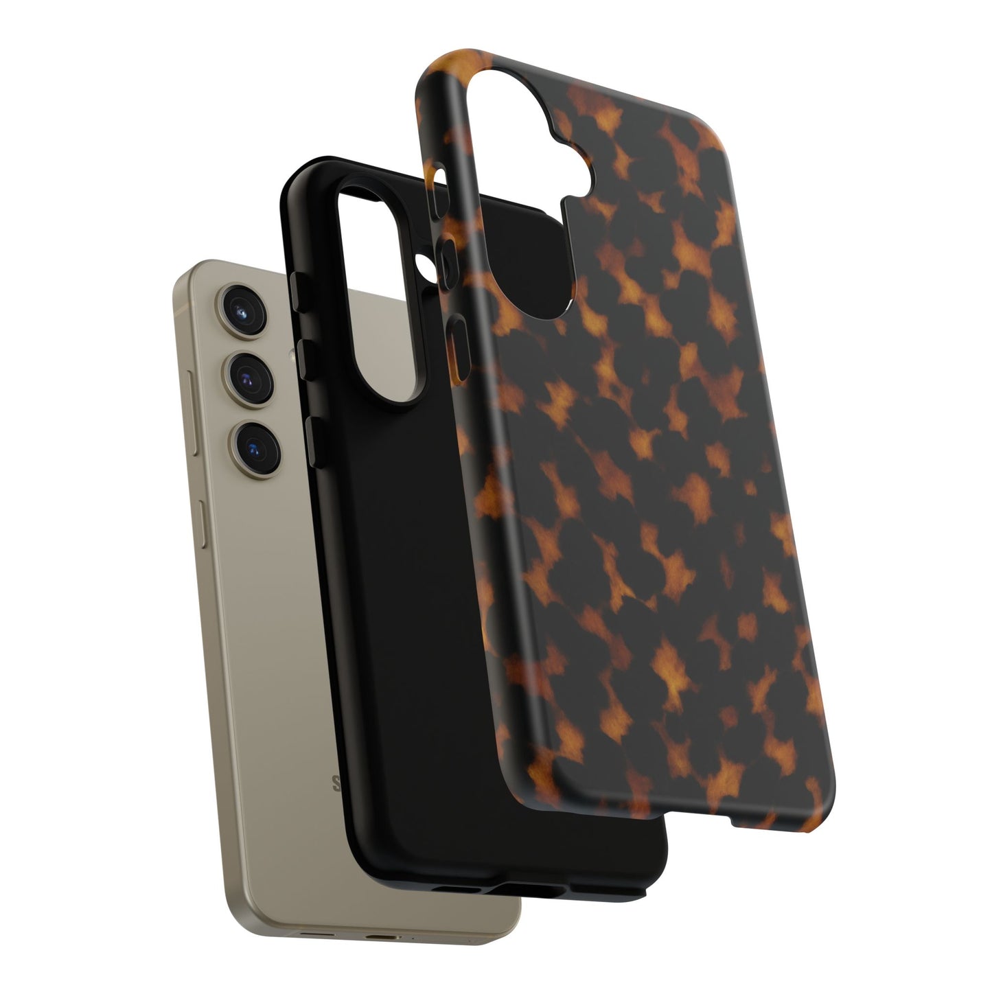 Tortoiseshell Pattern Tough Phone Case | Classic Leopard-Style Protective Cover