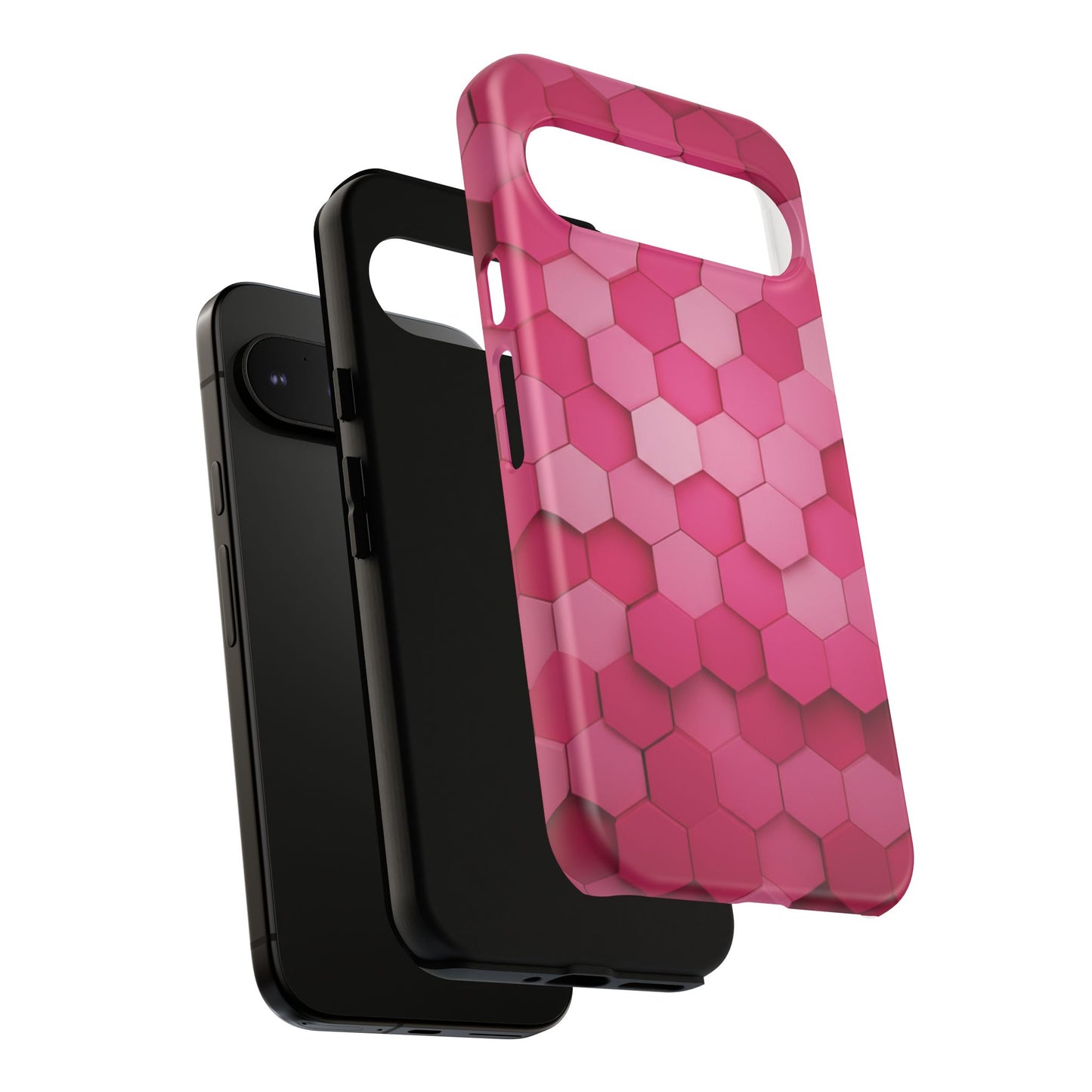 Hot Pink Hexagon Phone Case | Honeycomb Geometric Aesthetic | Cute Pink iPhone & Samsung Tough Protective Case