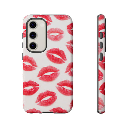 Red Lipstick Kiss Phone Case – Sexy Lip Print Pattern Tough Protective Cover