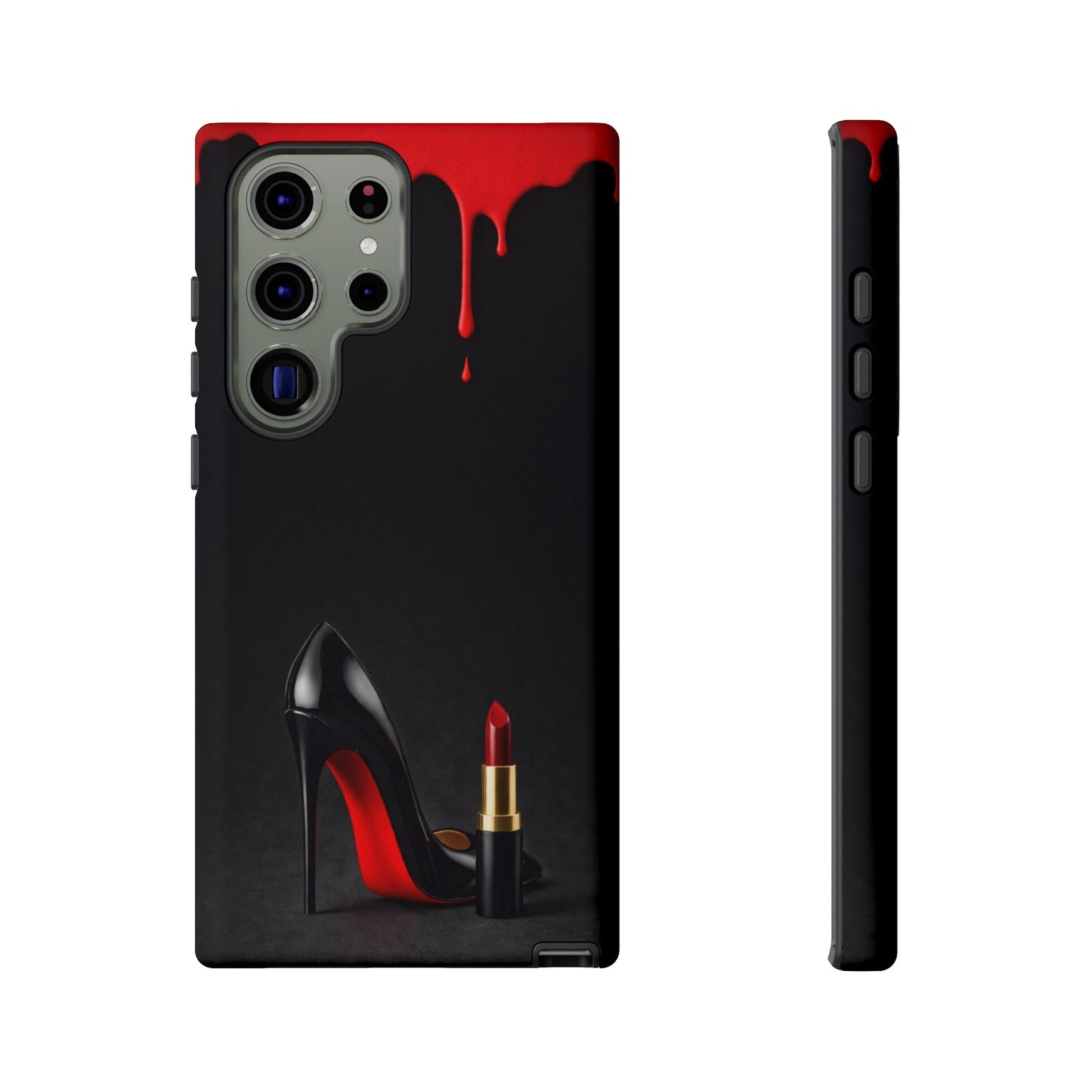 Dark Feminine Red Drip Phone Case – Gothic Glam Tough Cover
