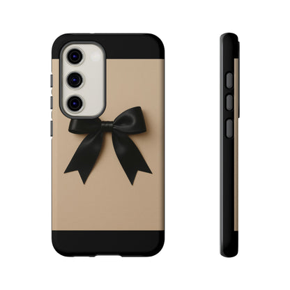 Black Bow Phone Case | Elegant Coquette Bow Design | Chic Neutral Tough Case for iPhone & Samsung