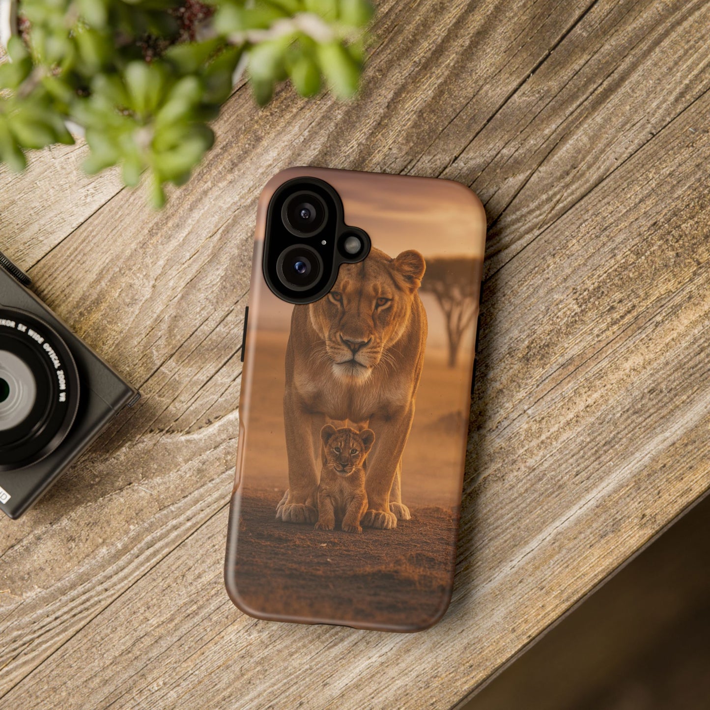 Lioness & Cub Phone Case | Safari Wildlife Tough Case for iPhone & Samsung