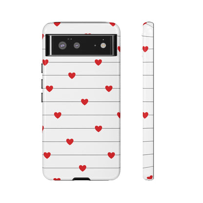 Red Heart Stripe iPhone Case | Tough Shockproof Love Aesthetic Cover