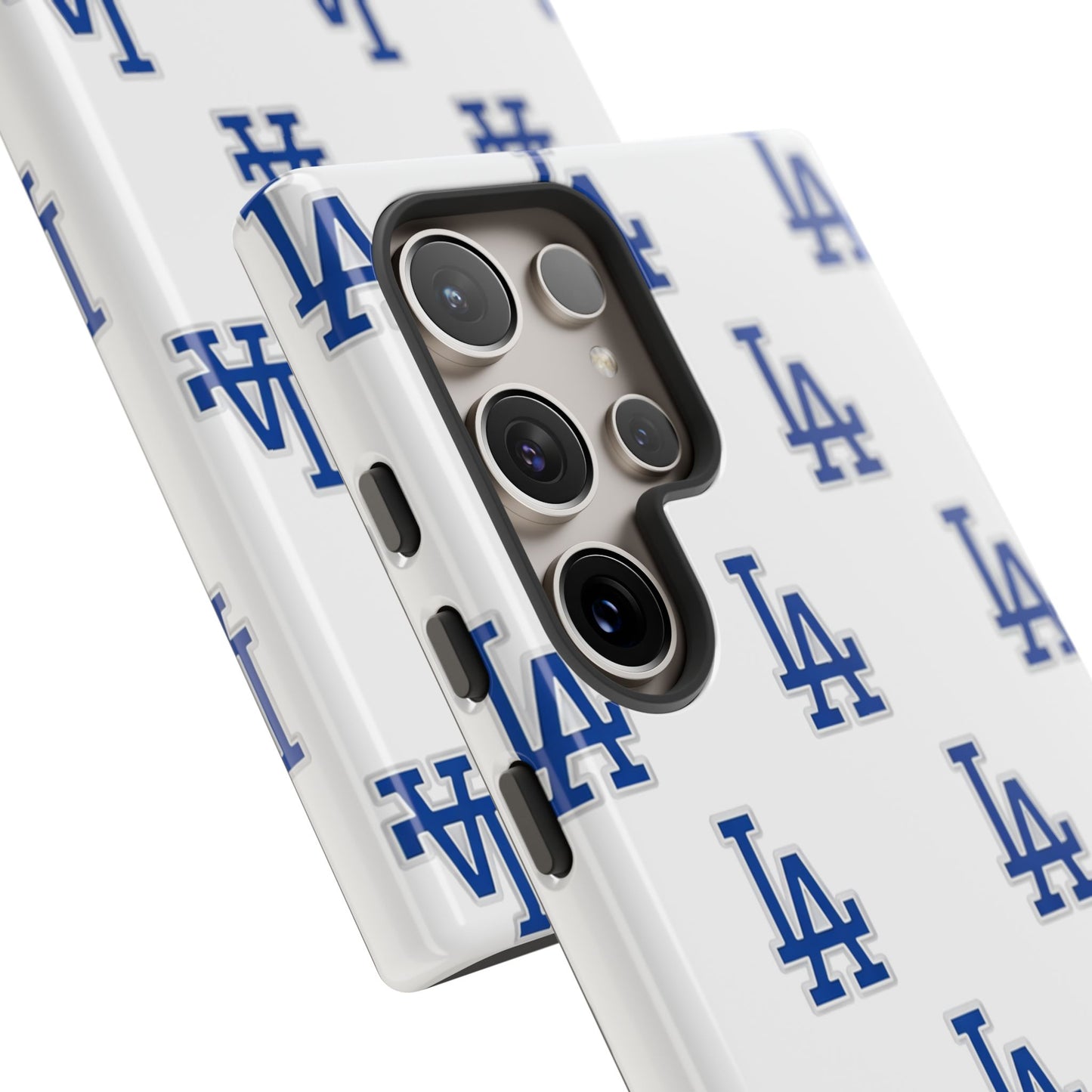 Blue LA Monogram Pattern Phone Case | Minimal Baseball Inspired Tough Cover