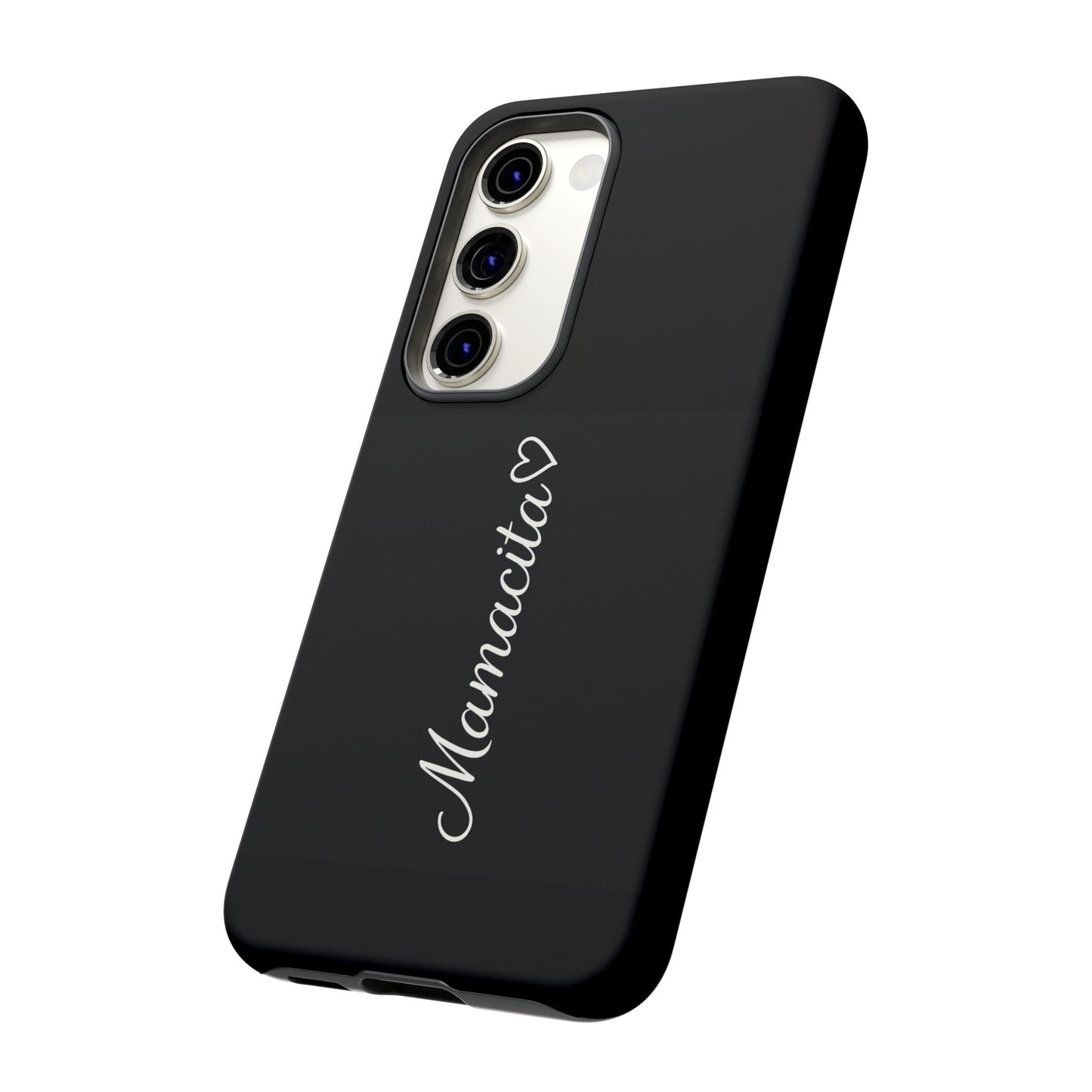 Mamacita Script Phone Case | Minimal Black Tough Case | Sleek Aesthetic Cover