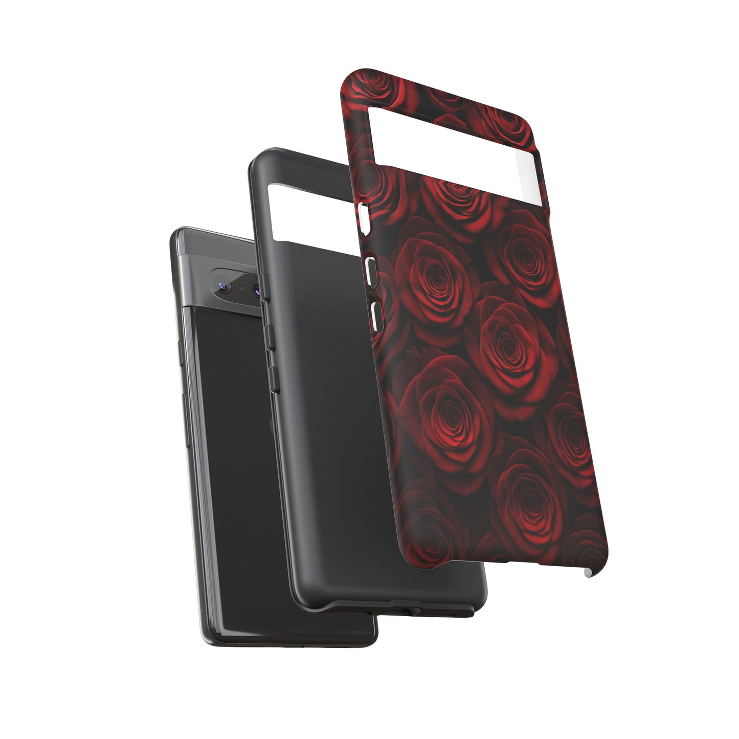 Dark Red Rose Phone Case – Gothic Floral Tough Case (iPhone, Samsung, Pixel)