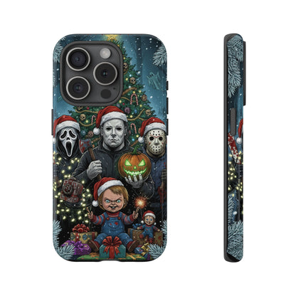Christmas Horror Phone Case – Festive Slasher Collage Tough Case (iPhone, Samsung, Pixel)
