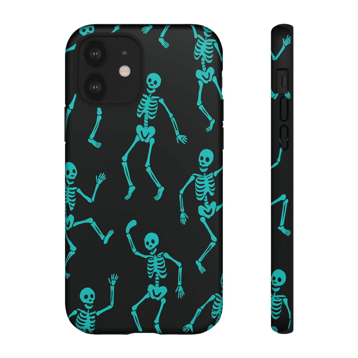 Dancing Teal Skeletons Phone Case | Tough Protective Case for Iphone, Samsung Galaxy and Pixel
