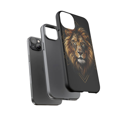 Majestic Lion Phone Case – Black Gold Luxury Lion Art Tough Protective Case