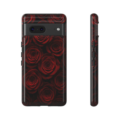 Dark Red Rose Phone Case – Gothic Floral Tough Case (iPhone, Samsung, Pixel)