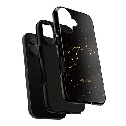 Aquarius Zodiac Constellation Phone Case – Luxe Gold Celestial Cover