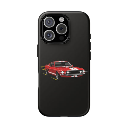 Red Muscle Car Phone Case – Classic Car Racing Tough Protective Case