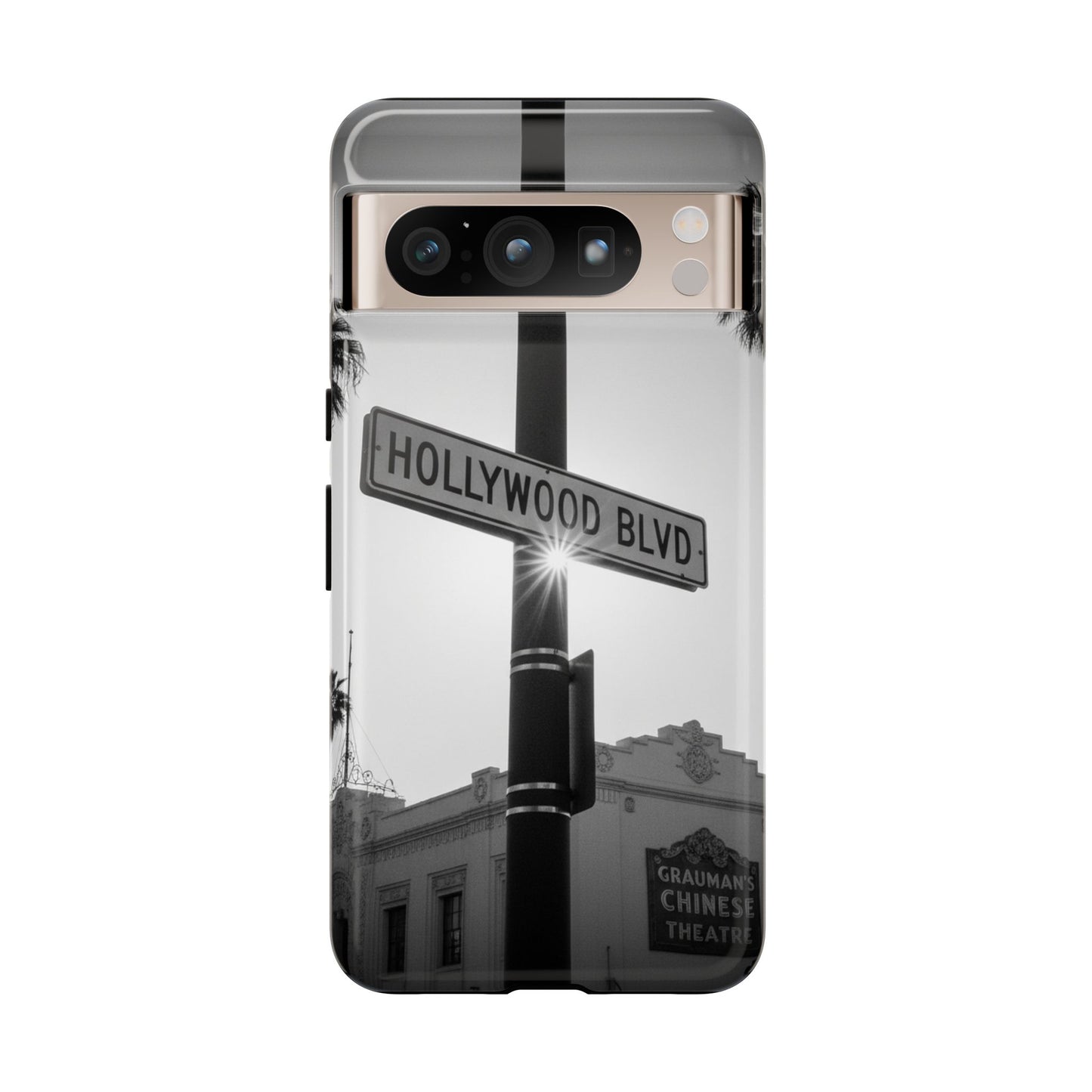 Hollywood Blvd Phone Case | Vintage Los Angeles Street Sign | Black & White LA Aesthetic