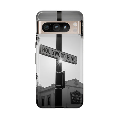 Hollywood Blvd Phone Case | Vintage Los Angeles Street Sign | Black & White LA Aesthetic