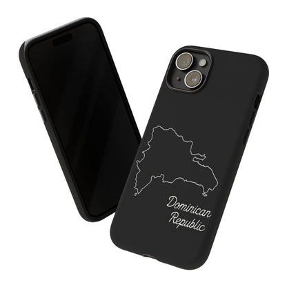 Dominican Republic Outline Phone Case – Minimal Country Map Tough Case (iPhone, Samsung, Pixel)