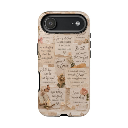 Christian Bible Verse Phone Case | Faith Scripture Aesthetic Floral Christian Case