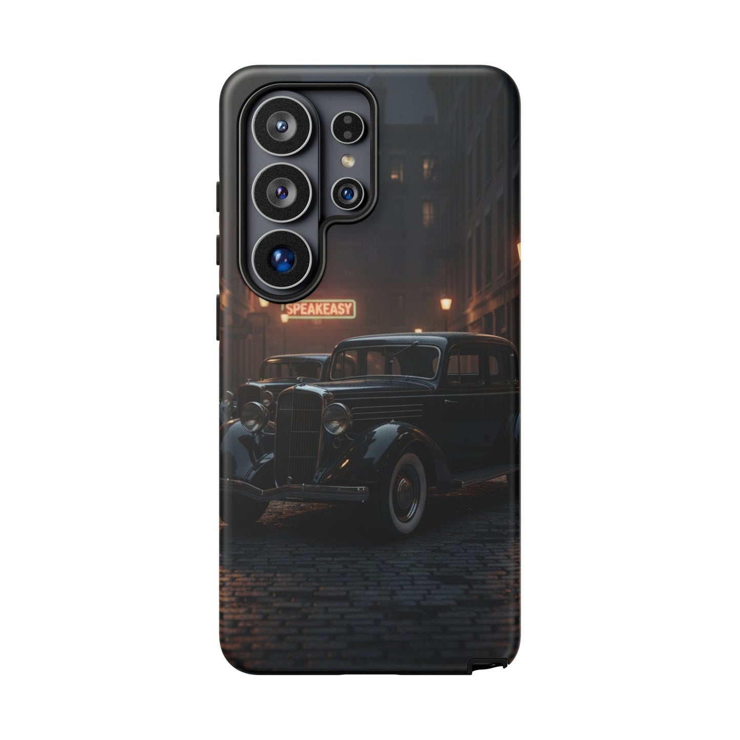 Vintage Classic Car Phone Case | Retro Noir Aesthetic | 1930s Street Scene Tough Case for iPhone & Samsung