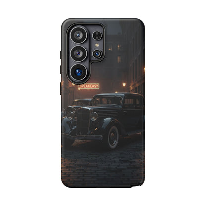 Vintage Classic Car Phone Case | Retro Noir Aesthetic | 1930s Street Scene Tough Case for iPhone & Samsung