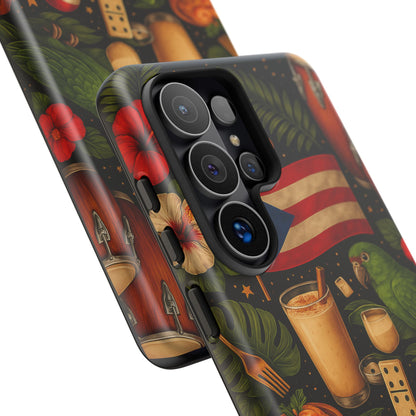 Puerto Rican Culture Phone Case | Boricua Icons Caribbean Aesthetic Tough Protective Case