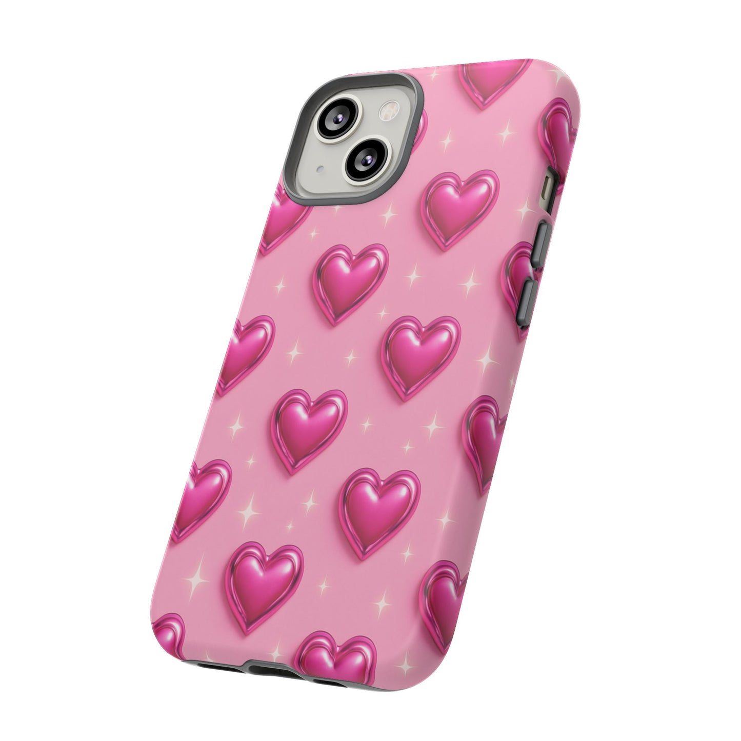 Pink Heart Pattern Phone Case | Tough Protective Case for Iphone, Samsung Galaxy and Pixel