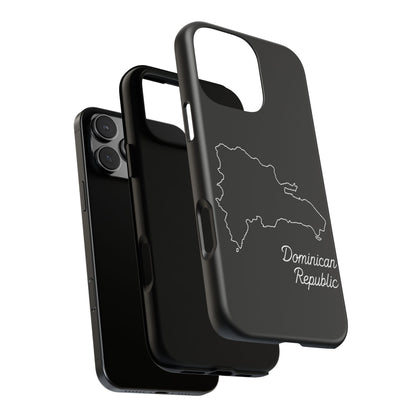 Dominican Republic Outline Phone Case – Minimal Country Map Tough Case (iPhone, Samsung, Pixel)