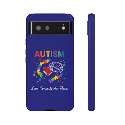 Autism Awareness Tough Case – "Love Connects All Pieces" Phone Case for Iphone, Samsung Galaxy and Pixel