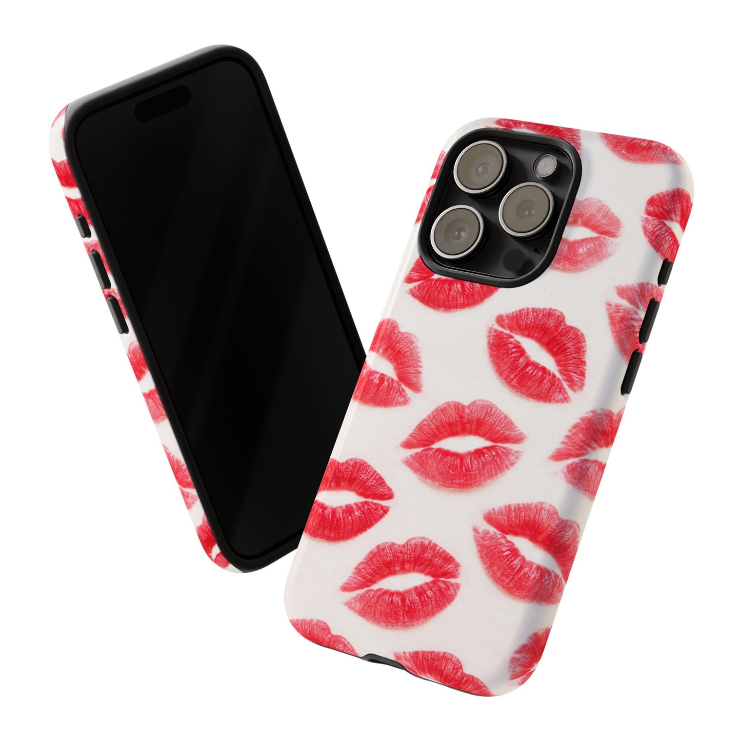 Red Lipstick Kiss Phone Case – Sexy Lip Print Pattern Tough Protective Cover