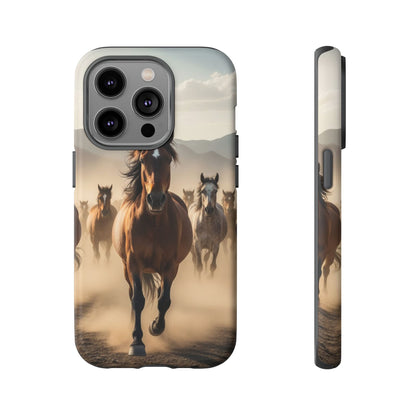 Running Horses Phone Case | Wild Mustang Herd Tough Protective Cover