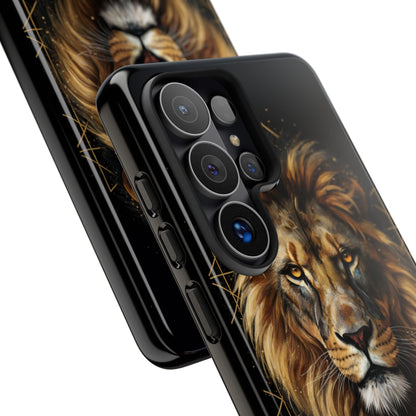 Majestic Lion Phone Case – Black Gold Luxury Lion Art Tough Protective Case
