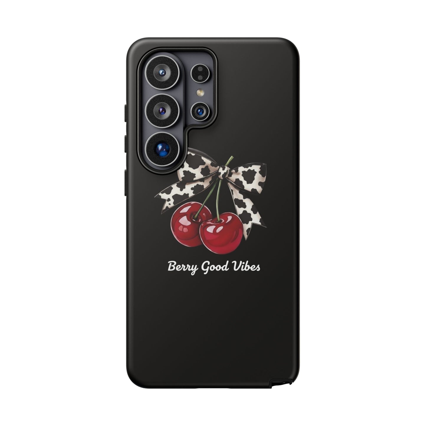 Cherry Cow Print Phone Case | Coquette Bow Aesthetic iPhone & Samsung Tough Case