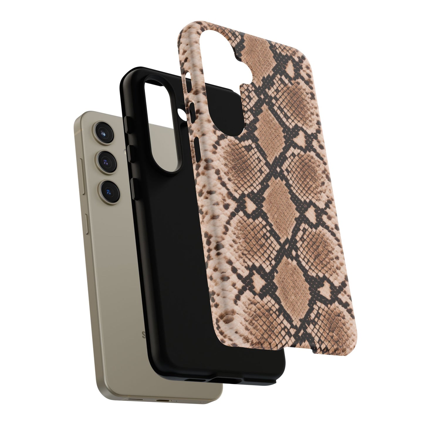 Snake Print Phone Case – Brown Python Pattern Slim Protective Cover for Iphone, Samsung Galaxy and Pixel