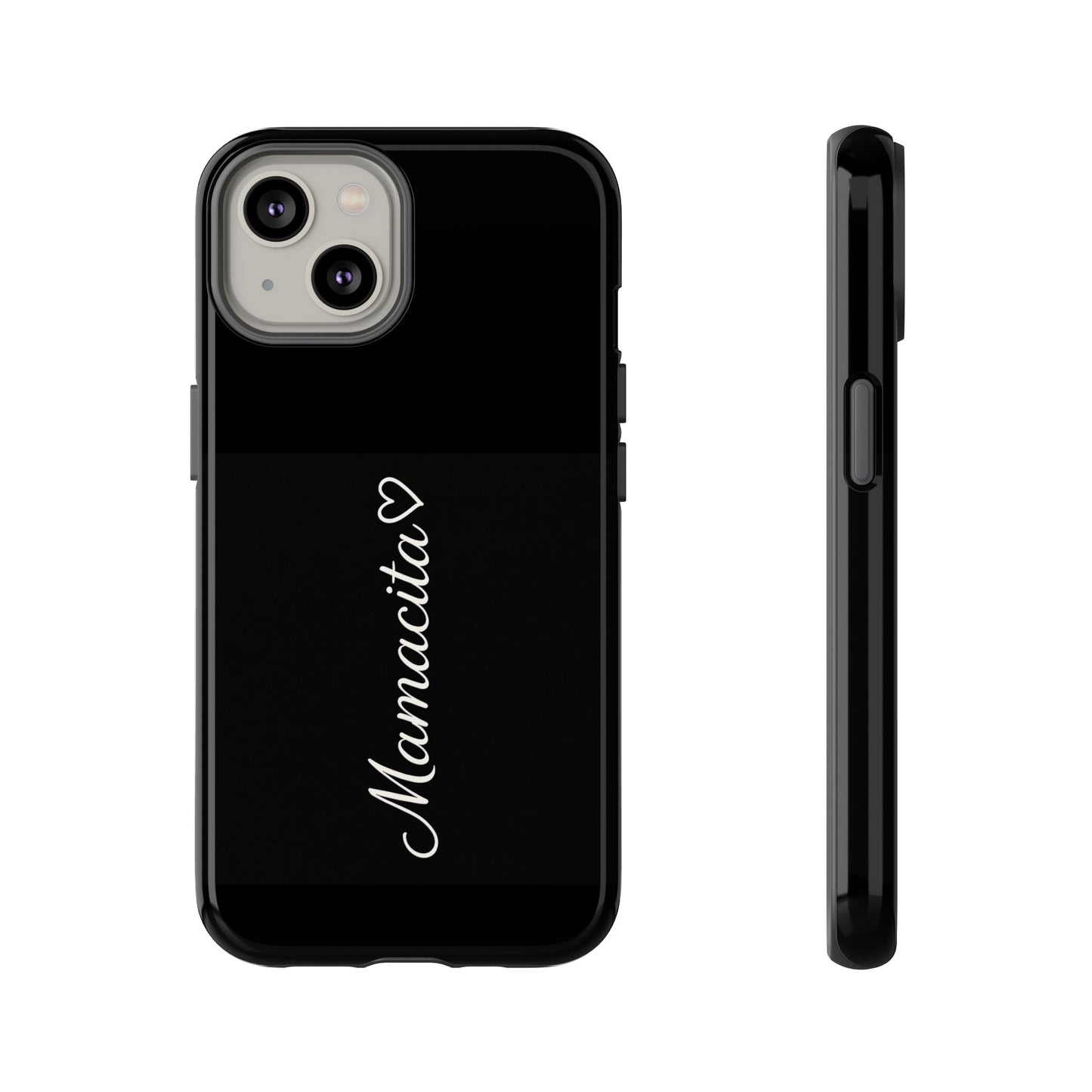 Mamacita Script Phone Case | Minimal Black Tough Case | Sleek Aesthetic Cover