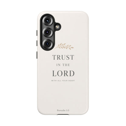 Proverbs 3:5 Christian Phone Case Trust in the Lord Minimalist Faith Cover
