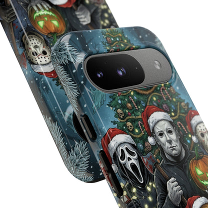 Christmas Horror Phone Case – Festive Slasher Collage Tough Case (iPhone, Samsung, Pixel)